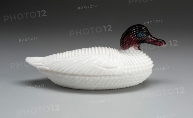 Covered Dish, 1887. Creators: Atterbury Glass Co., Boston and Sandwich Glass Company.