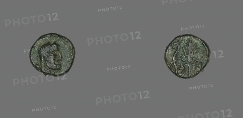 Coin Depicting a Bearded Head, about 300-67 BCE. Creator: Unknown.