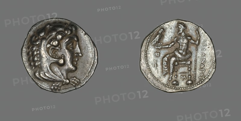 Tetradrachm (Coin) Portraying Alexander the Great Wearing the Head of the Nemean..., 336-323 BCE. Creator: Unknown.