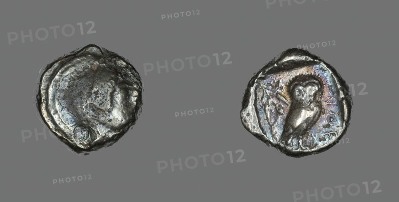 Tetradrachm (Coin) Depicting the Goddess Athena, before 490 BCE. Creator: Unknown.