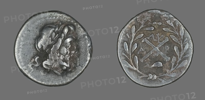 Hemidrachm (Coin) Depicting the God Zeus Amarios, 280-146 BCE. Creator: Unknown.