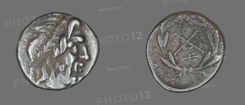 Hemidrachm (Coin) Depicting the God Zeus Amarios, 222-146 BCE. Creator: Unknown.