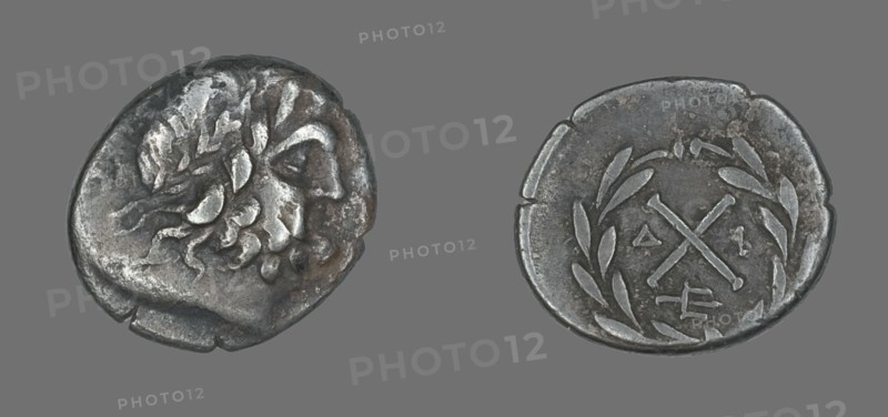 Hemidrachm (Coin) Depicting the God Zeus Amarios, before 222 BCE. Creator: Unknown.