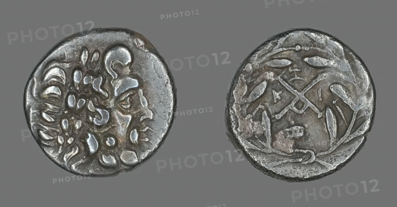 Hemidrachm (Coin) Depicting the God Zeus Amarios, 234-146 BCE. Creator: Unknown.