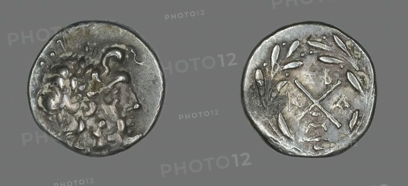 Hemidrachm (Coin) Depicting the God Zeus Amarios, 191-146 BCE. Creator: Unknown.