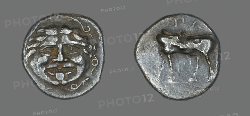 Hemidrachm (Coin) Depicting a Bull, about 400 BCE and later. Creator: Unknown.