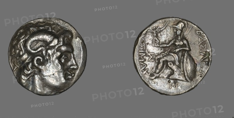 Tetradrachm (Coin) Portraying Alexander the Great, 297-281 BCE, issued by King Lysimachus of Thrace. Creator: Unknown.