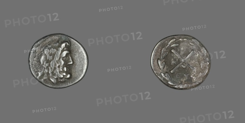 Hemidrachm (Coin) Depicting the God Zeus Amarios, 222-146 BCE. Creator: Unknown.
