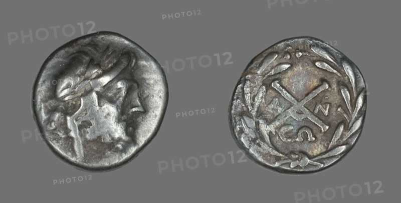 Hemidrachm (Coin) Depicting the God Zeus Amarios, 222-146 BCE. Creator: Unknown.