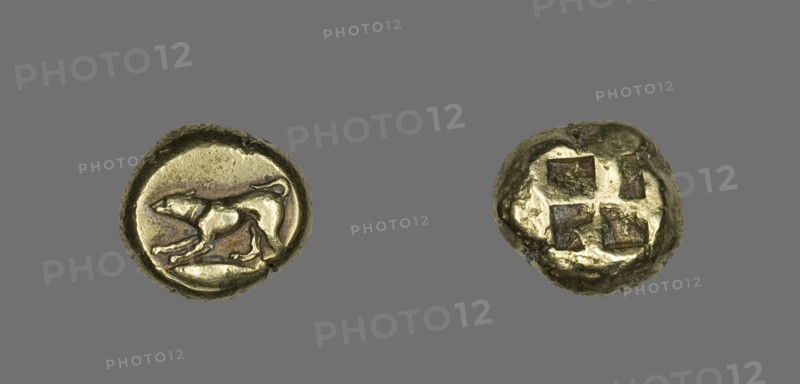 Stater (Coin) Depicting a Crouching Dog, 5th century BCE. Creator: Unknown.