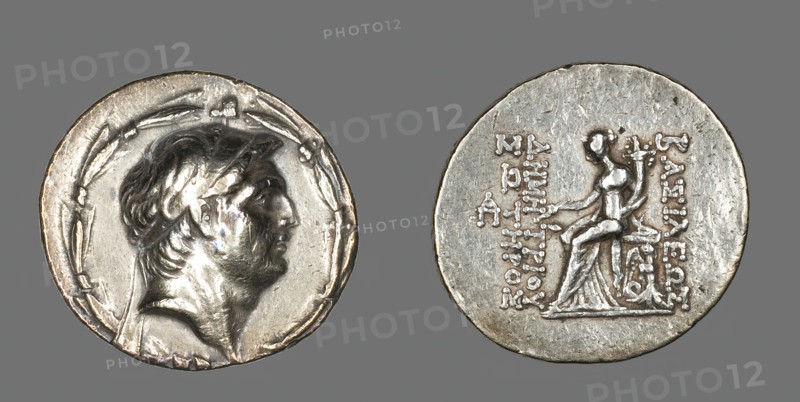 Tetradrachm (Coin) Portraying Demetrios I Soter, 162-150 BCE, Reign of Demetrios I Soter. Creator: Unknown.