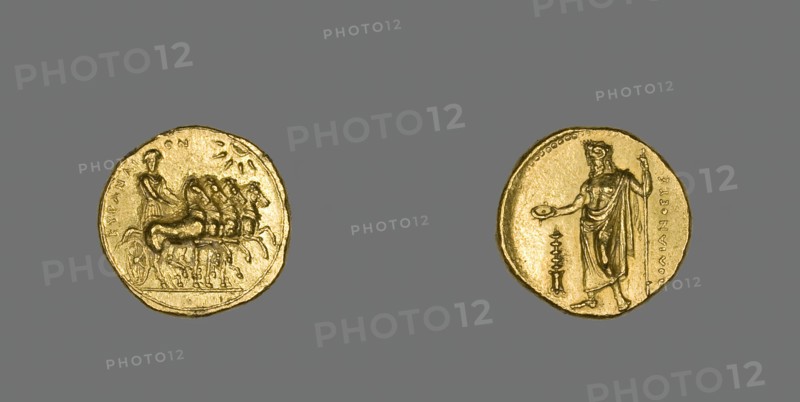 Stater (Coin) Depicting a Quadriga, 322-308 BCE. Creator: Unknown.