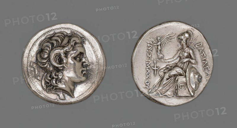 Tetradrachm (Coin) Portraying Alexander the Great, 297-281 BCE, issued by King Lysimachus of Thrace. Creator: Unknown.
