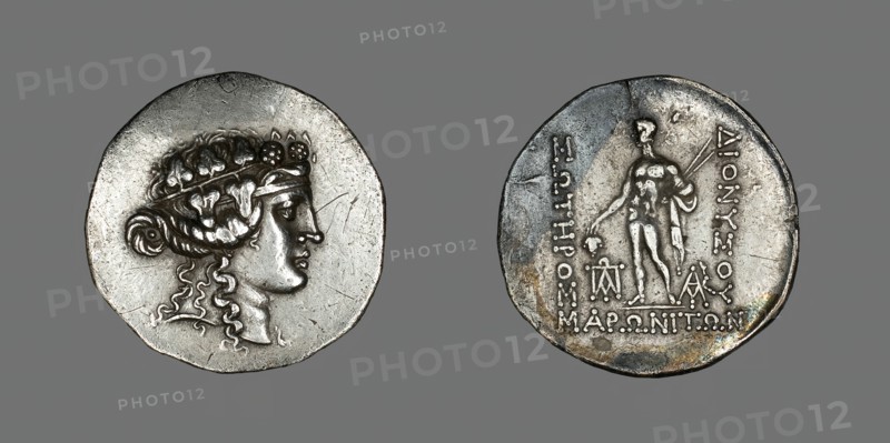 Tetradrachm (Coin) Depicting the God Dionysos, mid-2nd century BCE. Creator: Unknown.