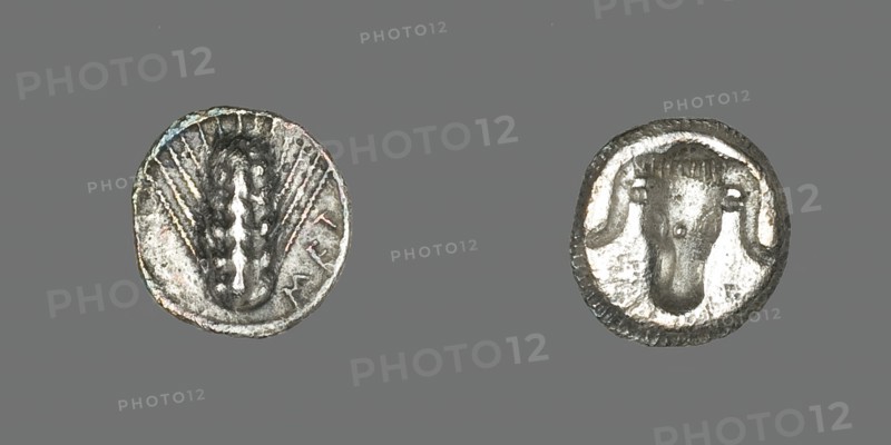 Diobol (Coin) Depicting an Ear of Grain, 500-473 BCE. Creator: Unknown.