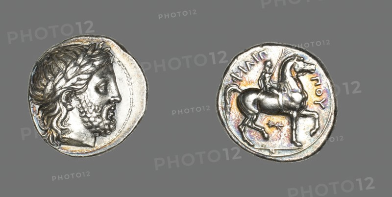 Tetradrachm (Coin) Depicting the God Zeus, Reign of Phillip II (359-336 BCE). Creator: Unknown.