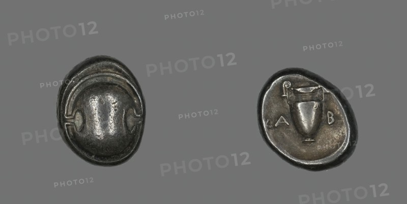 Drachm (Coin) Depicting a Shield, 5th-4th century BCE. Creator: Unknown.