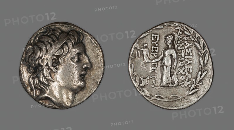 Tetradrachm (Coin) Portraying King Antiochus VII Euergetes Sidetes, 138-129 BCE. Creator: Unknown.