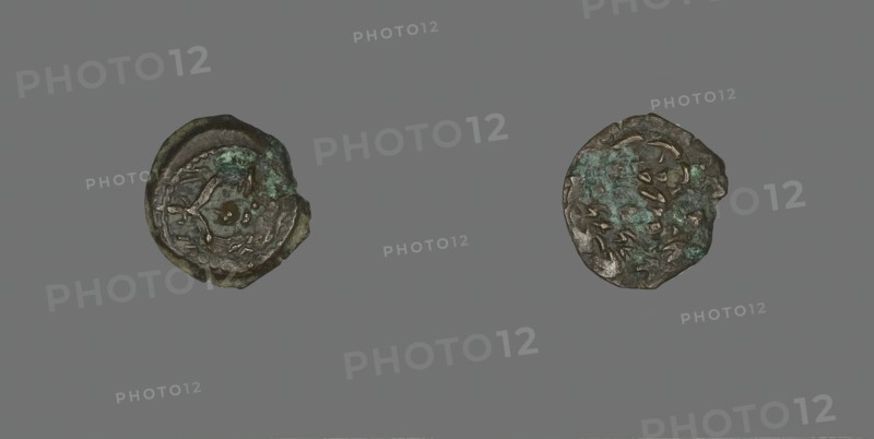 Coin Depicting a Double Cornucopia, Hasmonaean Dynasty (135-76 BCE)..., (103-76 BCE). Creator: Unknown.