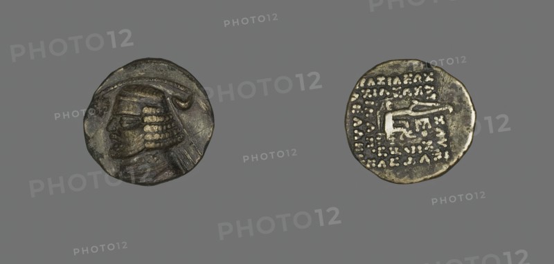 Drachm (Coin) Portraying King Orodes I, 57-37 BCE. Creator: Unknown.