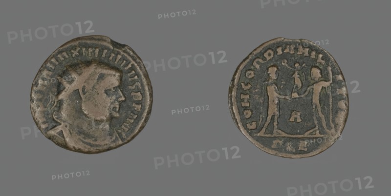 Follis (Coin) Portraying Emperor Maximian, about 296-297. Creator: Unknown.