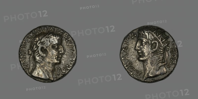Tetradrachm (Coin) Portraying Emperor Tiberius, 32 CE.  Creator: Unknown.