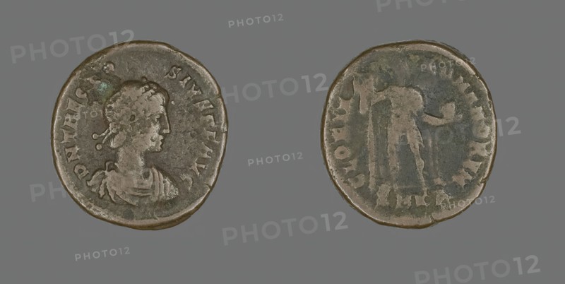 Coin Portraying Emperor Theodosius, 379-395. Creator: Unknown.