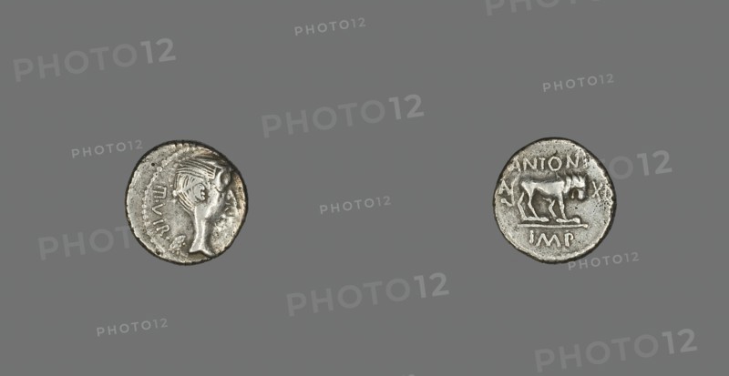 Quinarius (Coin) Depicting the Goddess Victory, about 43-42 BCE. Creator: Unknown.