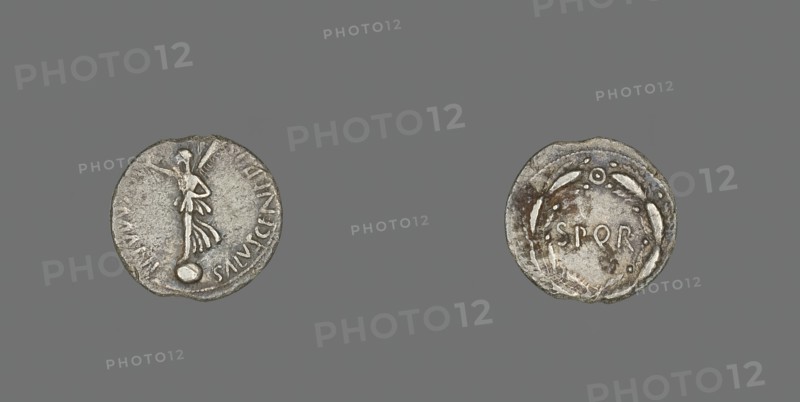 Denarius (Coin) Depicting the Goddess Victory, 68-69. Creator: Unknown.