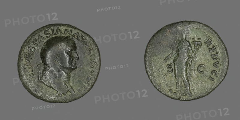 Dupondius (Coin) Portraying Emperor Vespasian, 77-78. Creator: Unknown.