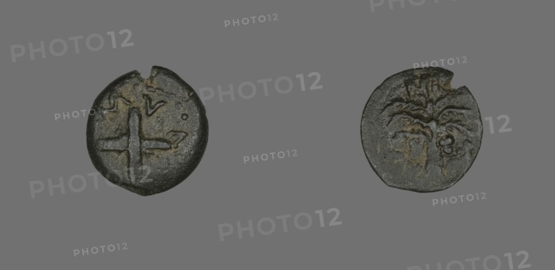 Coin Depicting Shields and Spears, 54 CE, Procurator: Antonius Felix (reign of Claudius). Creator: Unknown.