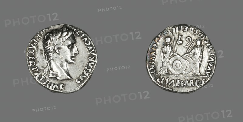 Denarius (Coin) Portraying Emperor Augustus, 2 BCE-4 CE. Creator: Unknown.