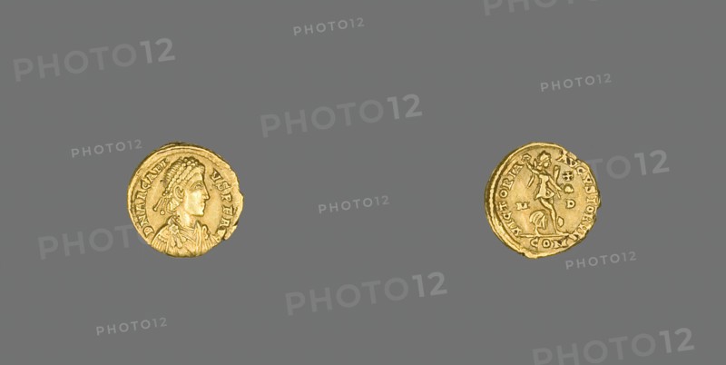 Quinarius (Coin) Portraying Emperor Arcadius, 393 (Spring)-394 (6 September). Creator: Unknown.