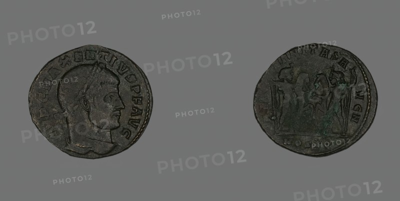 Follis (Coin) Portraying Emperor Maxentius, 309-312. Creator: Unknown.