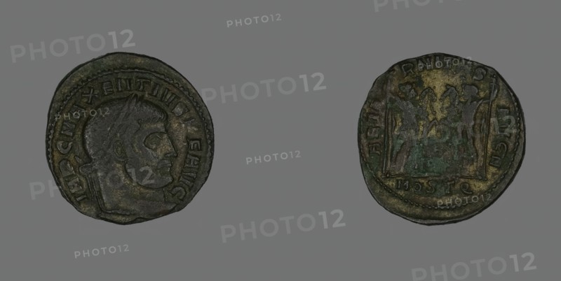 Follis (Coin) Portraying Emperor Maxentius, 309-312. Creator: Unknown.