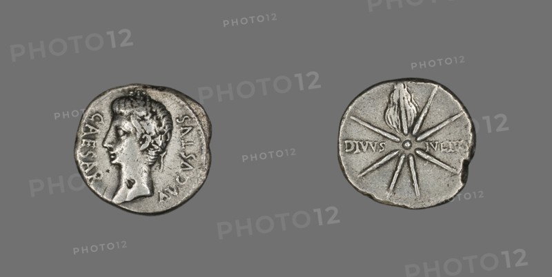 Denarius (Coin) Portraying Emperor Augustus, 19-18 BCE. Creator: Unknown.