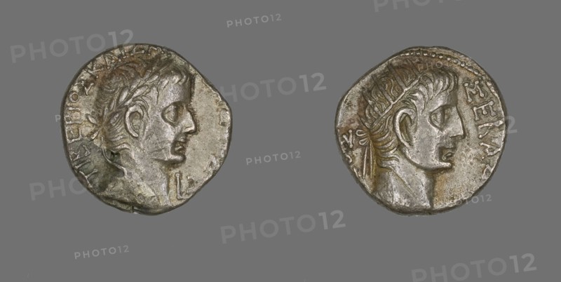 Tetradrachm (Coin) Portraying Emperor Tiberius, 14-37 CE. Creator: Unknown.