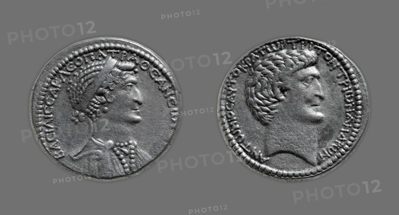 Tetradrachm (Coin) Portraying Queen Cleopatra VII, 37-33 BCE, issued by Mark Antony. Creator: Unknown.
