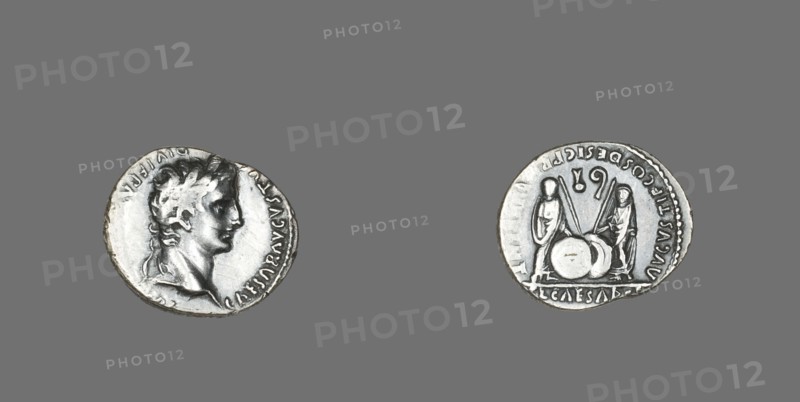 Denarius (Coin) Portraying Emperor Augustus, 2 BCE-4 CE. Creator: Unknown.