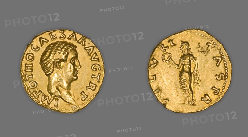 Aureus (Coin) Portraying Emperor Otho, 69 CE (January-April), issued by Otho. Creator: Unknown.