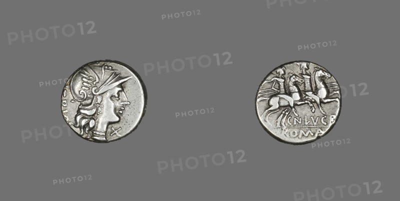 Denarius (Coin) Depicting the Goddess Roma, 136 BCE. Creator: Unknown.