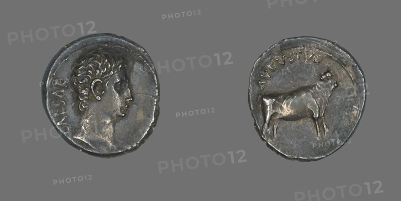 Denarius (Coin) Portraying Emperor Augustus, 21-20 BCE. Creator: Unknown.