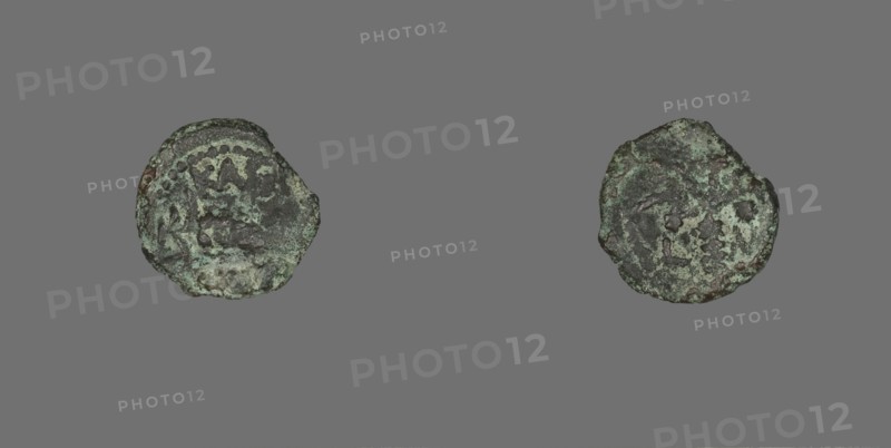 Coin Depicting a Stalk of Grain, Procurator M. Ambibulus (reign of Augustus) 9-10 or 10-11 CE. Creator: Unknown.