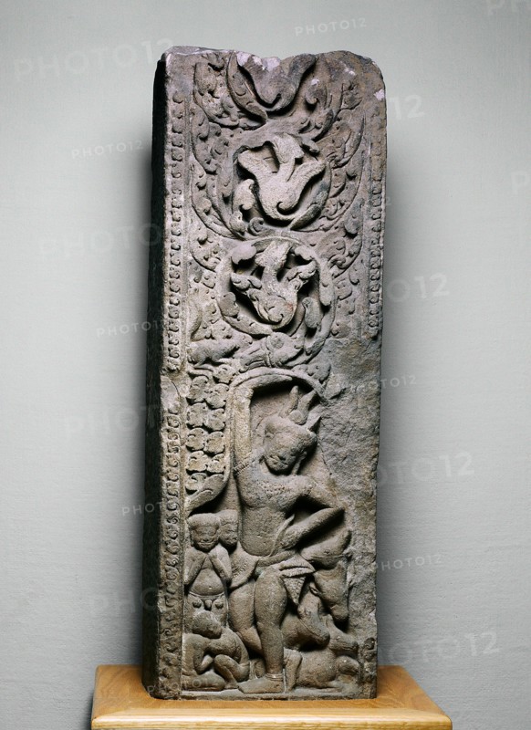 Krishna Lifting Mount Govardhan, Angkor period, 11th century. Creator: Unknown.