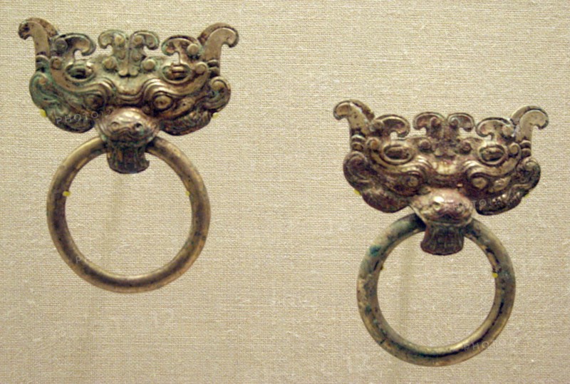 Monster-Mask Fitting with Ring Handle, Han dynasty (206 B.C.-A.D. 220). Creator: Unknown.