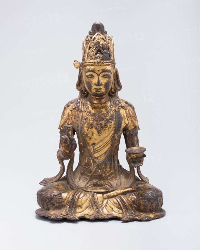 Guanyin (Avalokiteshvara) Holding Lotus-Form Cup, Yuan dynasty (1279-1368), 14th century. Creator: Unknown.