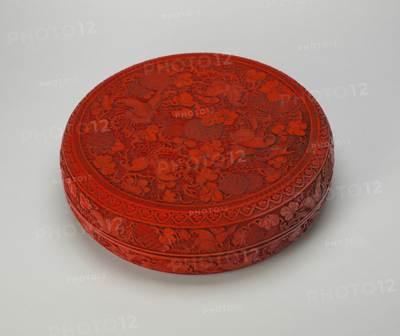 Covered Box with Butterflies, Gourds, and..., Qing dynasty, Yongzheng or early Qianlong period. Creator: Unknown.