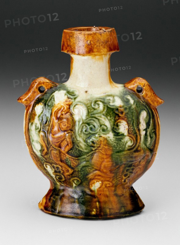 Pilgrim Flask, Tang dynasty (618-907 A.D.), first half of 8th century. Creator: Unknown.