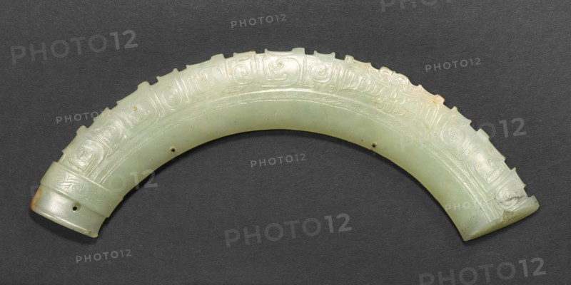 Arched pendant, late Neolithic period, Longshan culture, or early Shang period, c. 1600/1045 B.C. Creator: Unknown.