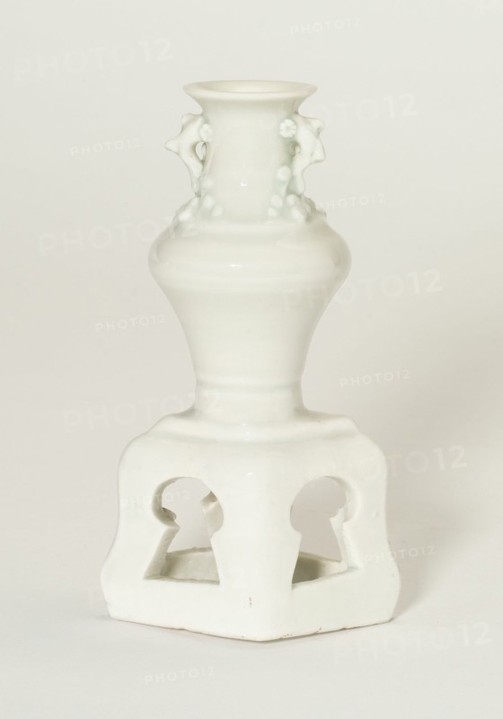 Miniature Vase on Stand, Yuan (1279-1368) or Ming dynasty (1368-1644), 14th/17th century. Creator: Unknown.